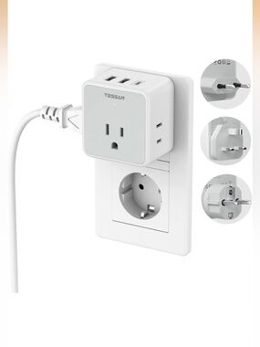 Tessan All European UK Travel Plug Adapter Kit International Detachable w/ 3